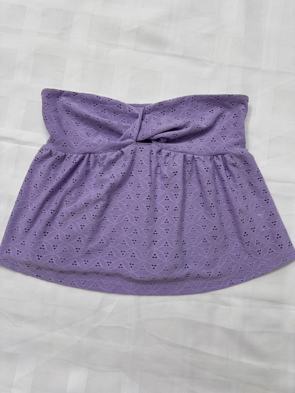 SHEIN Lavender Eyelet Twist-Front Tube Top